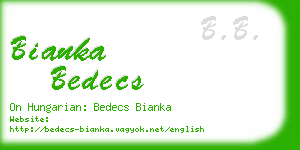 bianka bedecs business card